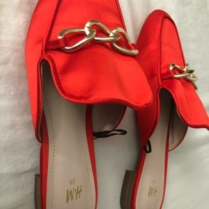 Brand new never worn red slides